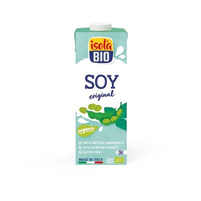 Soja drink naturel ongezoet van Isola Bio, 6x 1 ltr